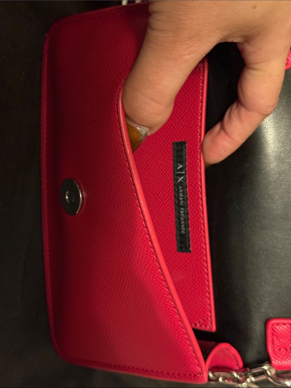 Armani Exchange Red Chain Crossbody Wallet Bag - Picture 6 of 7